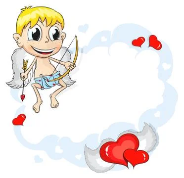 Cupid on cloud Stock Illustration