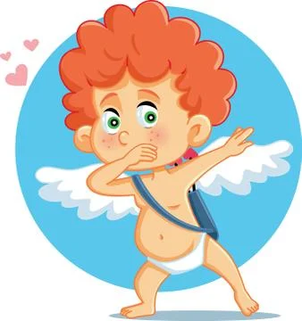 Cupid Dabbing Vector Cartoon Illustration Stock Illustration