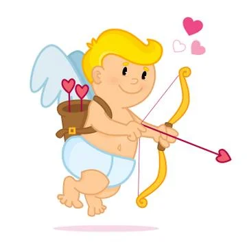 Cupid drawing his bow Stock Illustration
