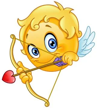 Cupid emoticon Stock Illustration