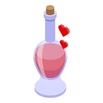 Cupid flask icon isometric vector. Love heart Ilustração Stock