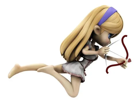 Cupid girl Stock Illustration