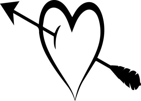 Cupid heart with arrow vector icon for love romance celebration graphics Stock-Illustration