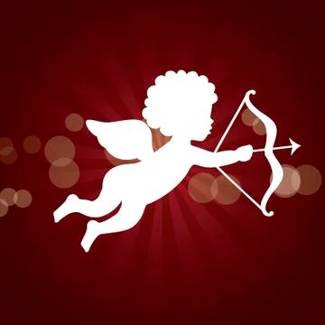 Cupid isolated over red background. vector illustration Ilustração Stock