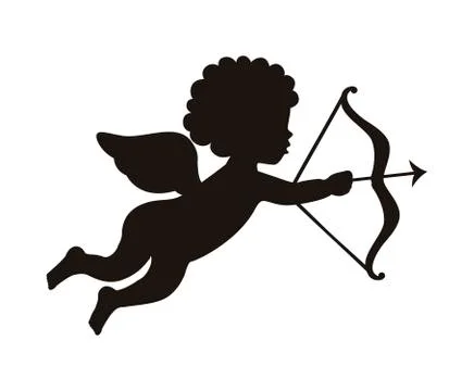 Cupid isolated over white background. vector illustration Ilustração Stock