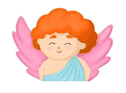 Cupid isolated on white background. Vector illustration of an angel. Valentin Stock Illustration