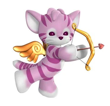 Cupid Kitty Stock Illustration