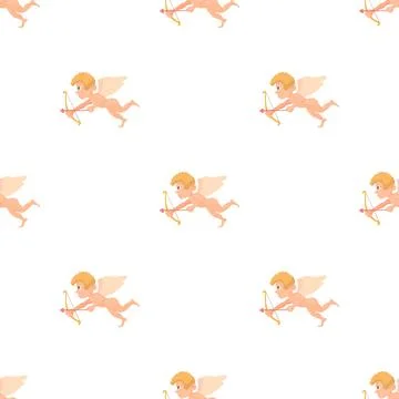 Cupid pattern seamless vector Stock Illustration