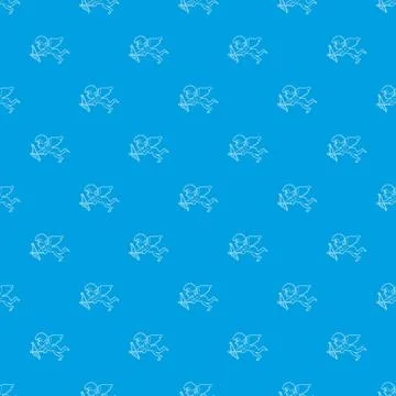 Cupid pattern vector seamless blue Stock Illustration