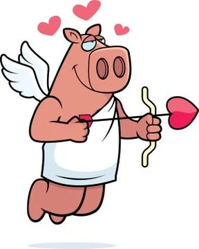 Cupid Pig Stock Illustration