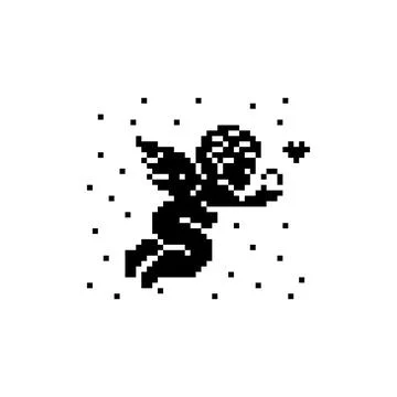 Cupid pixel image for 8 bit game assets Illustrazione stock
