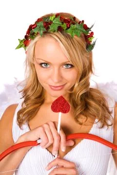 Cupid: ready to shoot for love Stock Photos