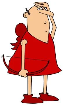 Cupid searching above Stock Illustration
