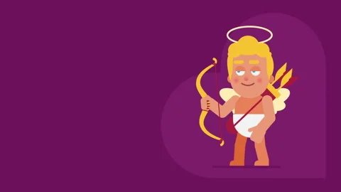 Cupid shoots from bow in blind. Background for text Video stock 101783346