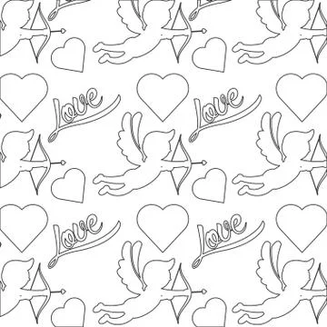 Cupid silhouette pattern icon Illustrazione stock