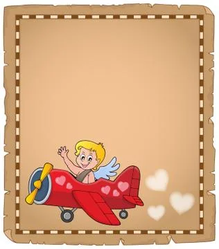 Cupid topic parchment 库存插图