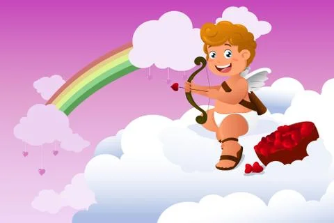 Cupid Valentine background Stock Illustration
