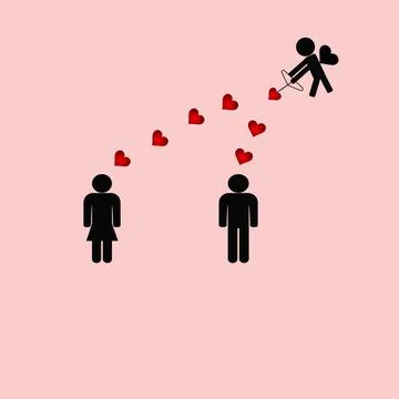 Cupido with bow Stock Illustration
