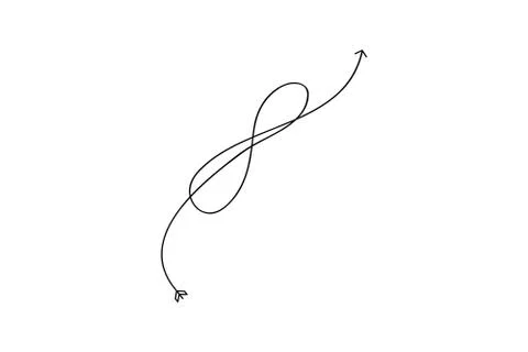 Cupid's arrow in the form of an infinity sign. Wedding element for mobile Stock Illustration