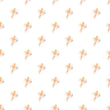Cupids shooting arrows seamless pattern for valentine's day Stock Illustration