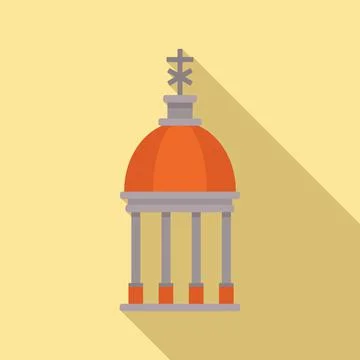 Cupola icon flat vector. Dome russian Stock Illustration