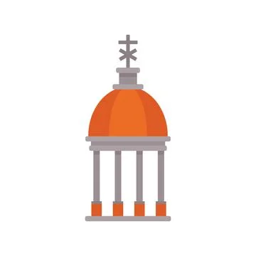 Cupola icon flat vector. Dome russian Stock Illustration