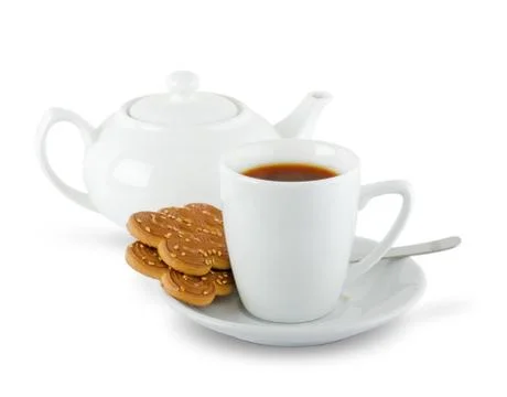 Cuppa and biscuits Stock Photos