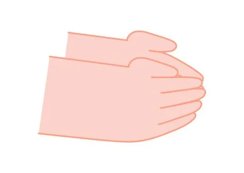 Cupped hands facing upwards illustration isolated Stock Illustration