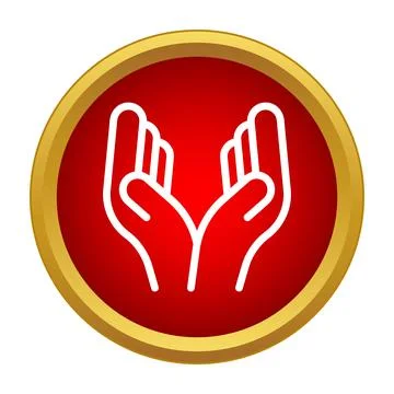 Cupped hands icon symbolizing care and support Stock Illustration