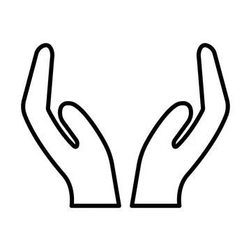 Cupped hands icon vector for graphic design, logo, website, social media, m.. Stock-Illustration
