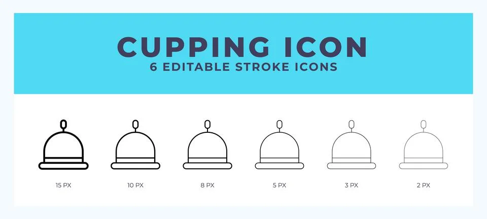 Cupping icon set with different stroke. Vector illustration with editable s.. Stock Illustration