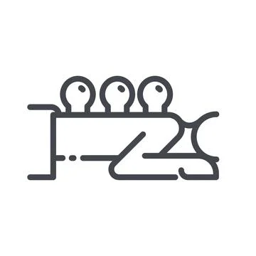 Cupping treatment line icon isolated on transparent background. Stock Illustration