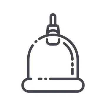 Cupping treatment line icon isolated on transparent background. Stock Illustration