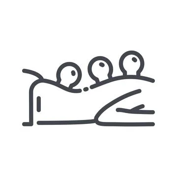 Cupping treatment line icon isolated on transparent background. Stock Illustration
