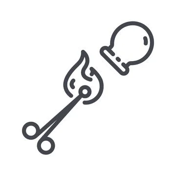 Cupping treatment line icon isolated on transparent background. Stock Illustration