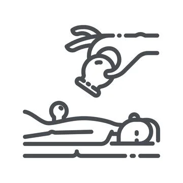 Cupping treatment line icon isolated on transparent background. Stock Illustration