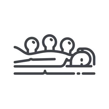 Cupping treatment line icon isolated on transparent background. Stock Illustration
