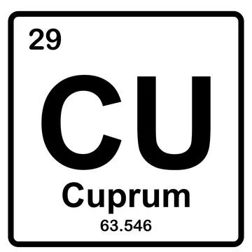 Cuprum element icon Stock Illustration