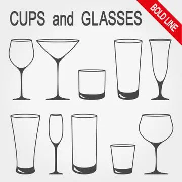Cups and glasses Stock Illustration