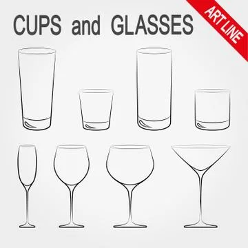 Cups and glasses Stock Illustration
