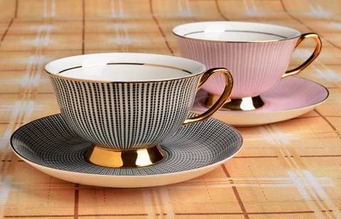 Cups and saucers Stock Photos