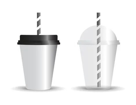 Cups and straws Stock Illustration