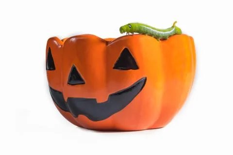 The cups are designed with a pattern of pumpkin. Stock Photos