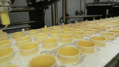 Cups are filled with ice cream, high-fat cream ice Stock Footage 74505513