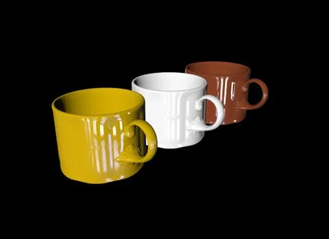 Cups on black background Stock Illustration