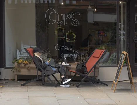 Cups of coffee and creators Stock Photos