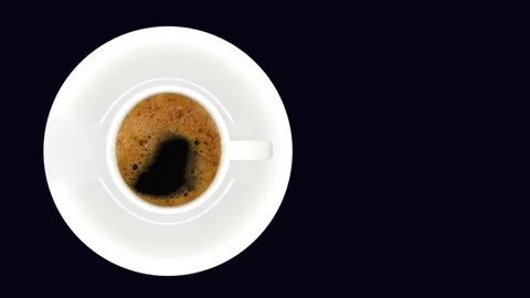 Cups of coffee on black background. Stock Footage 80010687