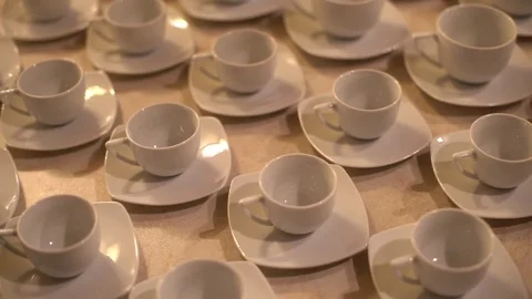 Cups for coffee Stock Footage 76616723