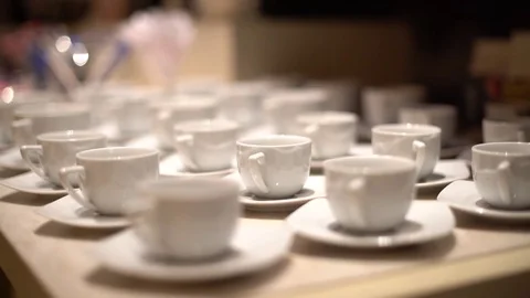 Cups for coffee Stock Footage 76642051