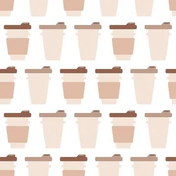 Cups of coffee to go seamless pattern. Stock Illustration